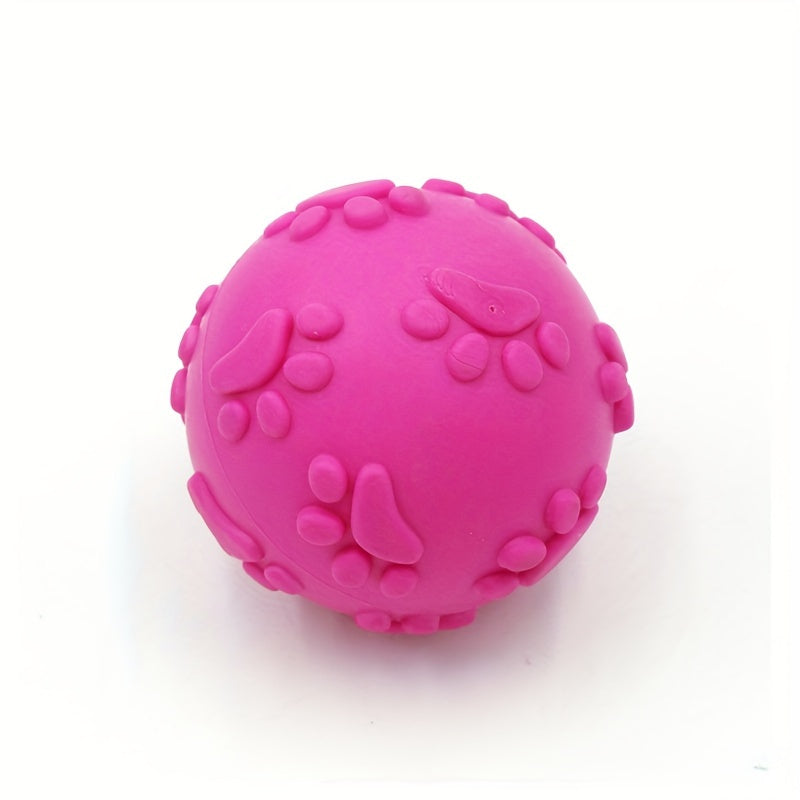 Balle Squeaky en Caoutchouc pour Chien – Design Patte de Cartoon, Résistante & Ludique, Spéciale Petite et Moyenne Taille