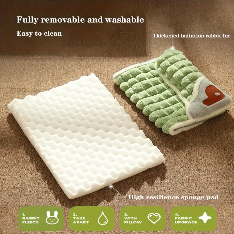 Tapis de Couchage pour Chien – 1 Pièce – Coussin Universel Toutes Saisons pour Niche ou Panier – Matelas Douillet avec Housse Amovible et Lavable – Soutien Doux pour la Colonne Vertébrale