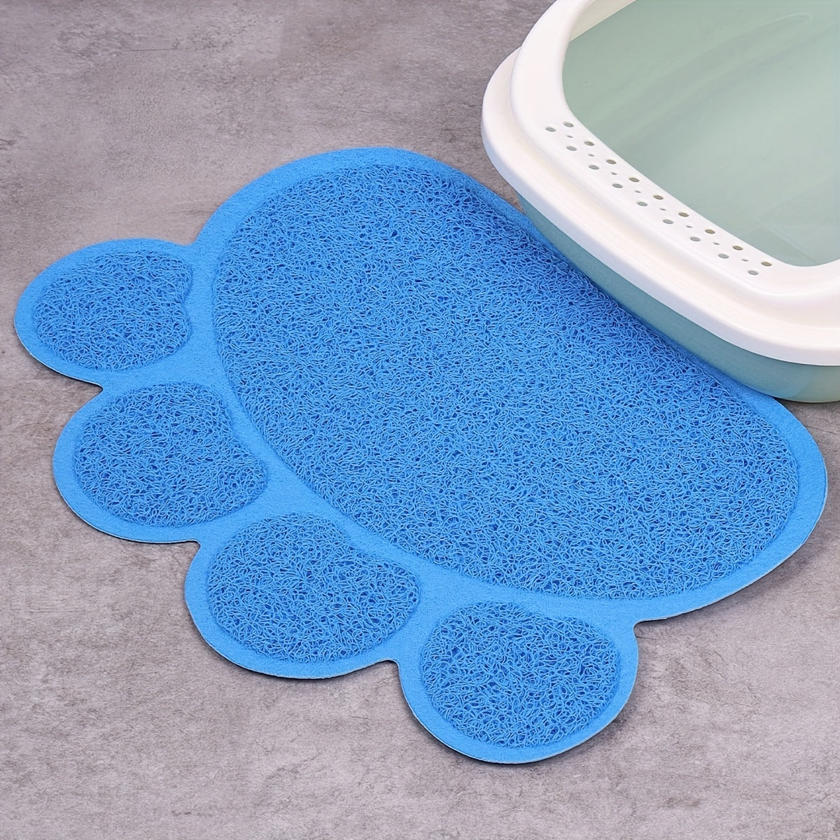 Tapis de Litière Antidérapant en Forme de Patte – Anti-éclaboussures & Anti-dérapant pour Bac à Litière de Chat