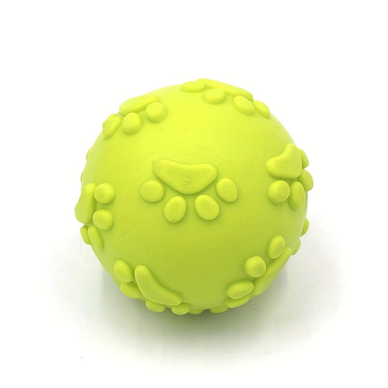Balle Squeaky en Caoutchouc pour Chien – Design Patte de Cartoon, Résistante & Ludique, Spéciale Petite et Moyenne Taille