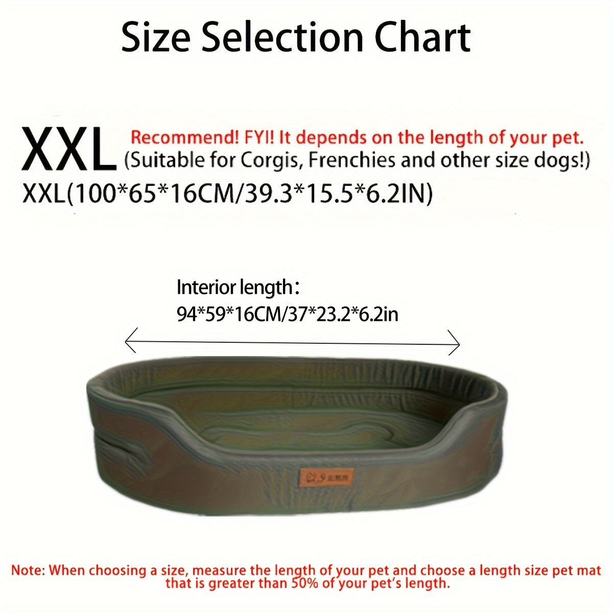 Lit pour Chien PJYuCien Comfort Plus – Spacieux, Respirant et Antidérapant, Utilisable Toute l’Année – Lavable en Machine, Idéal pour Chiens de Petite à Grande Taille