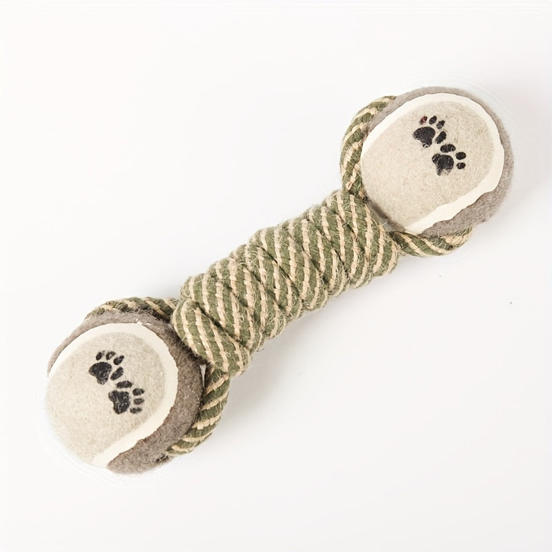 Jouet à Mâcher avec Corde Tressée & Balle – Nettoyage des Dents pour Chiens et Chats