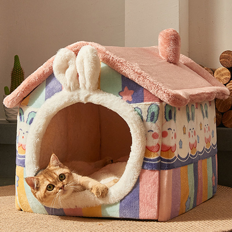 Niche Douillette 4 Saisons pour Chien – Lavable, Détachable et Ultra-Confortable avec Coussin Intégré