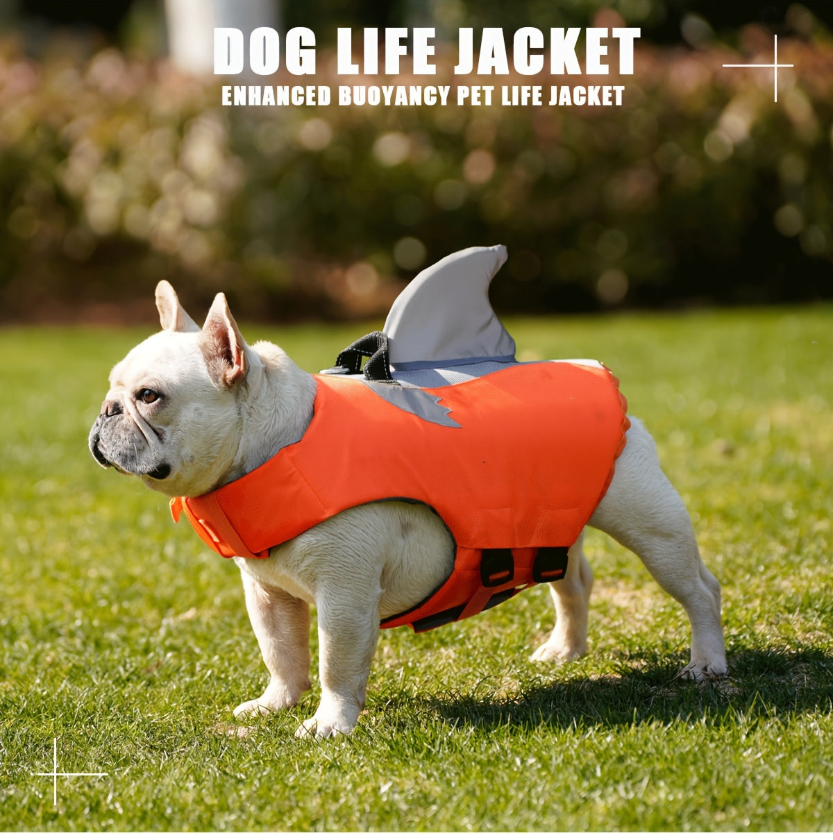Gilet de Sauvetage Requin Réfléchissant pour Chien – Harnais de Flottaison Sécurisé avec Poignée & Sangles Réglables