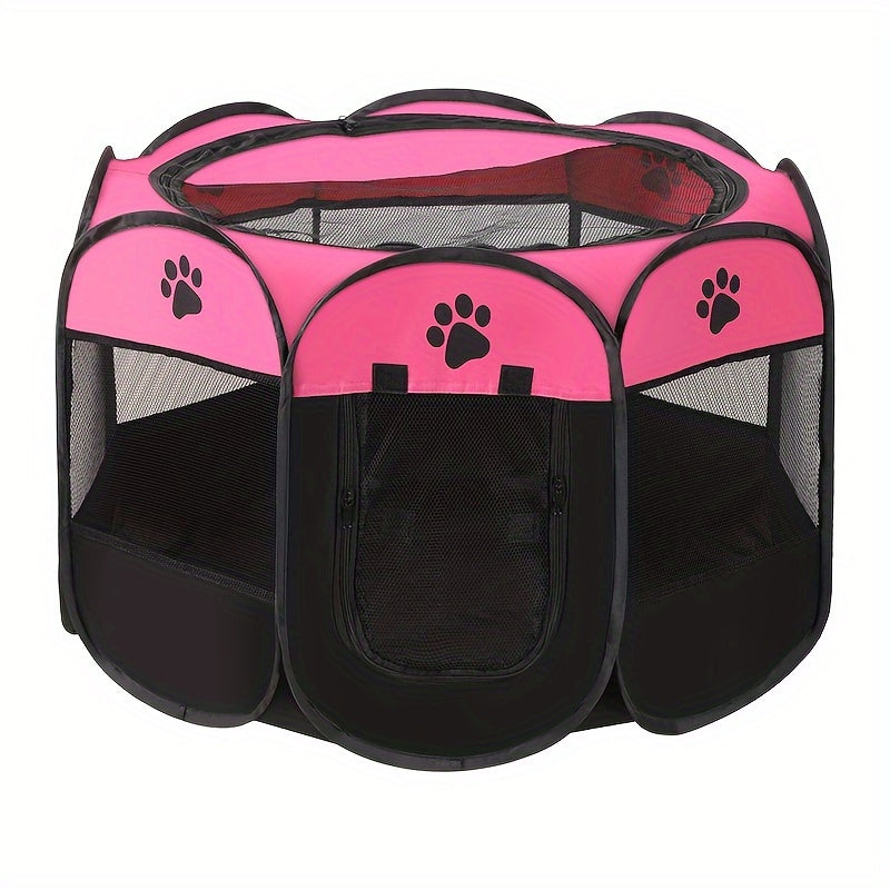 Parc pour Animaux Pliable et Portable – Tente pour Chiots avec Sac de Transport, Gamelle de Voyage Pliable, Toit Amovible Imperméable – Utilisation Intérieure et Extérieure